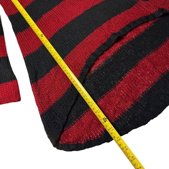 KILLSTAR Sweater Dress Sz.S  Red Black Knit Distressed Bell Sleeve Goth Punk - Picture 11 of 15